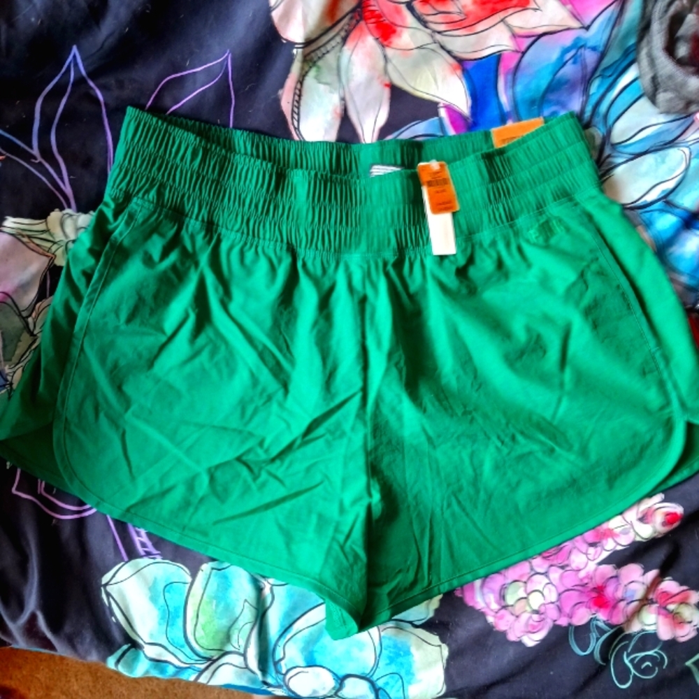 VICTORIA'S SECRET PINK active emeral green shorts size xl NWT